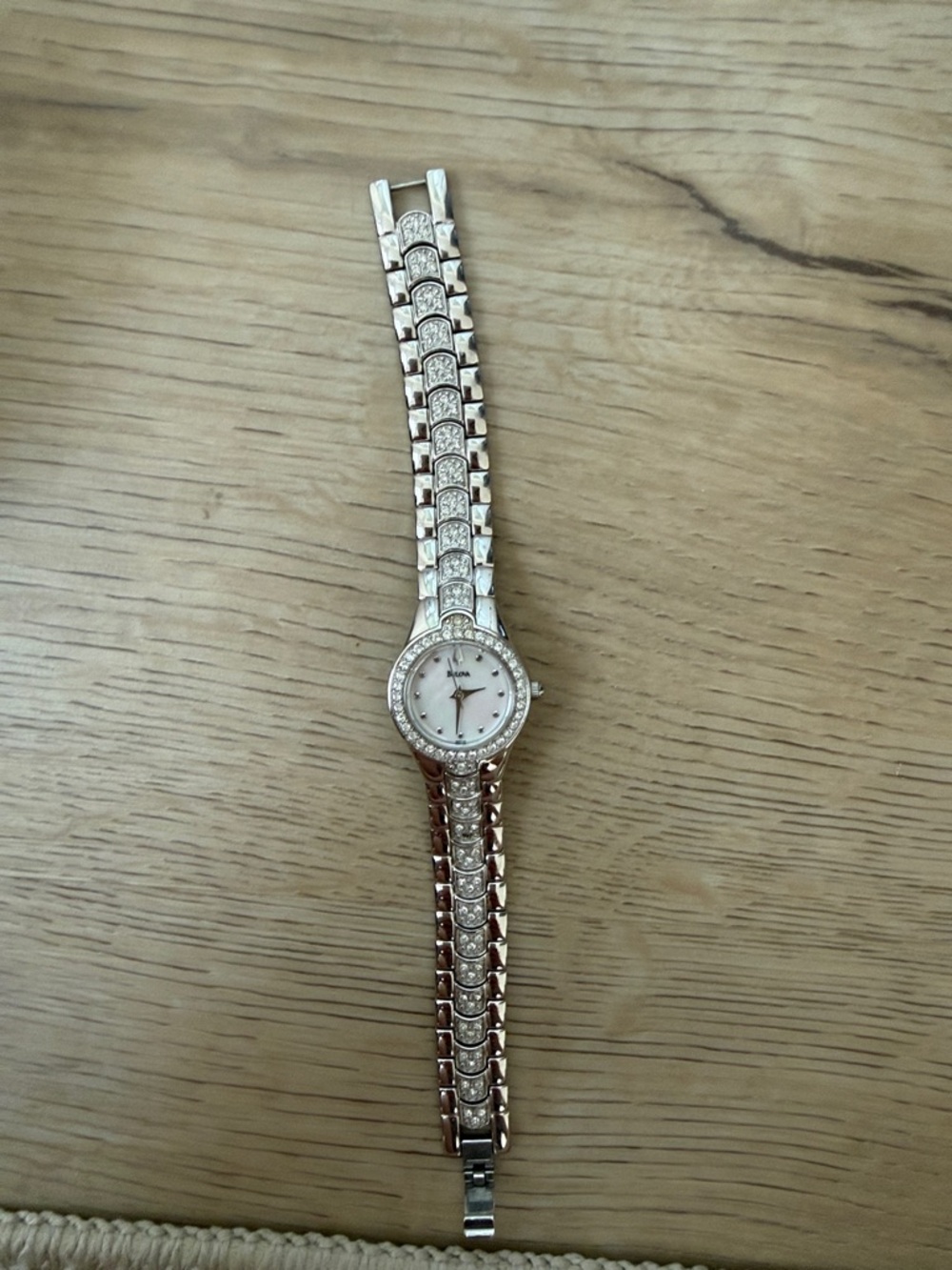 Bulova Silver colored Crystal-Accent Women's Watch